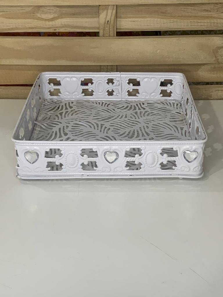 2480 BANDEJA QUADRADA ALTA CORACAO 26X26X25 BRANCO