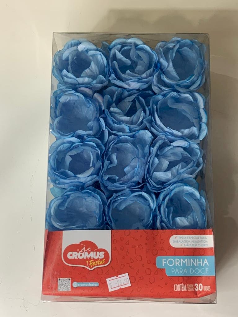 FORMINHA P/DOCE FLORA AZUL PASTEL PT C/30 UN 129274 28610710