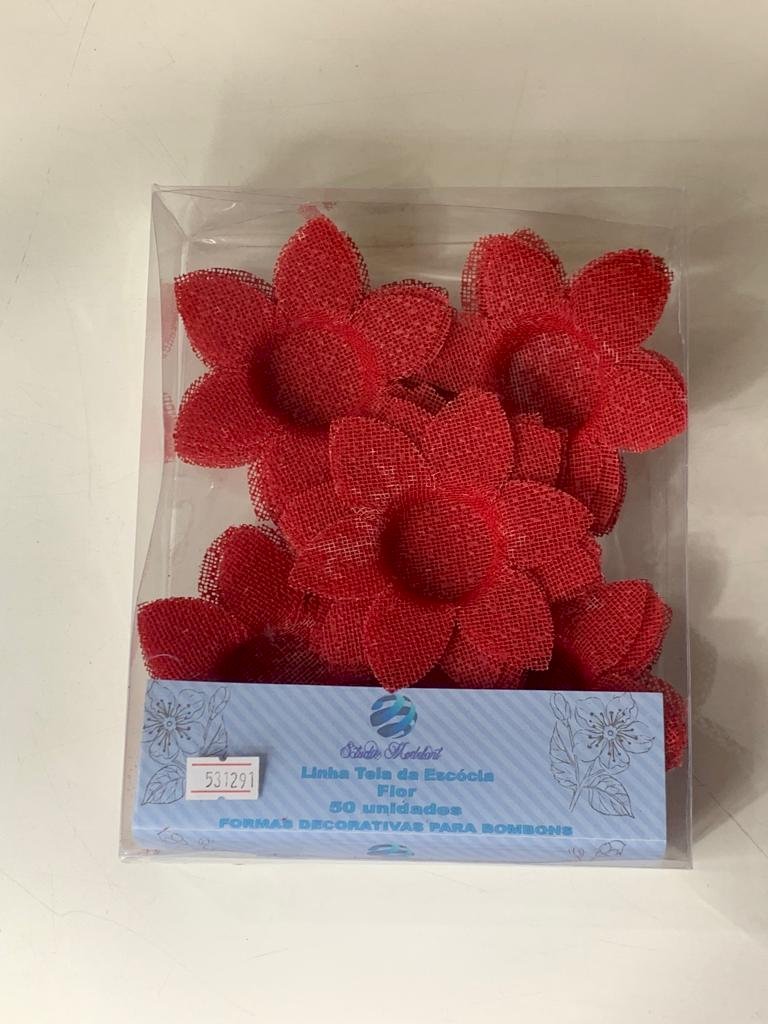 FORMINHA PARA DOCE FLOR TELA VERMELHO C/50 531291