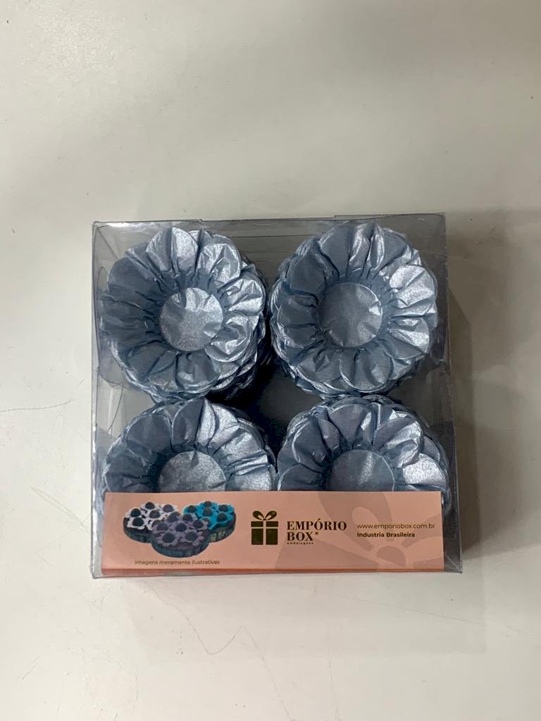 FORMINHA PARA DOCE PETALA SEDA METAL AZUL C/40 039237