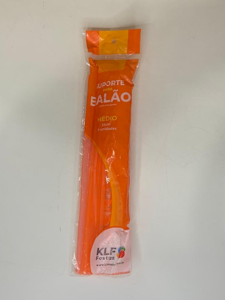 KIT SUPORTE PARA BALAO MEDIO 33CM FLUO LARANJA C/10 640418