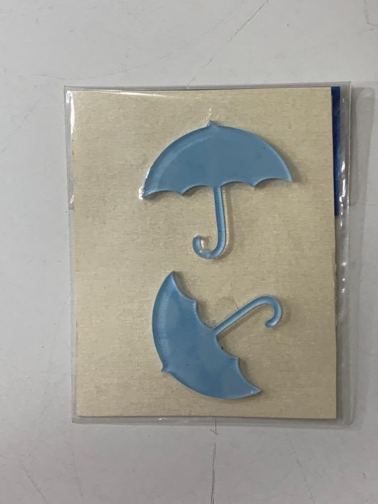 APLIQUE ACRILICO GUARDA CHUVA AZUL C/2 521698