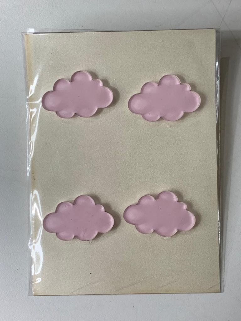 APLIQUE ACRILICO NUVEM ROSA C/4 521612
