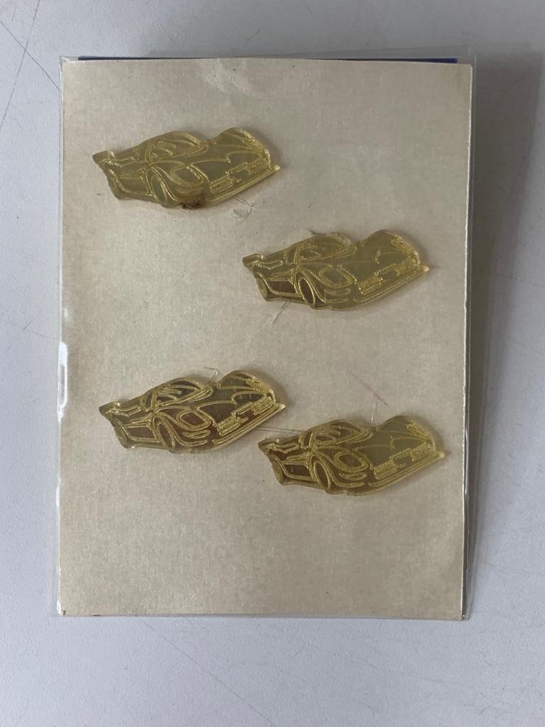 APLIQUE ACRILICO CARRO GRANDE DOURADO C/4 487741