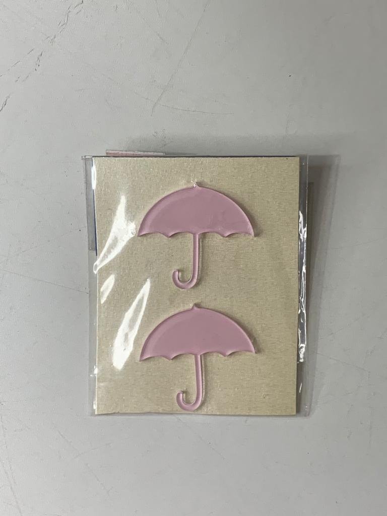 APLIQUE ACRILICO GUARDA CHUVA ROSA C/2 521704