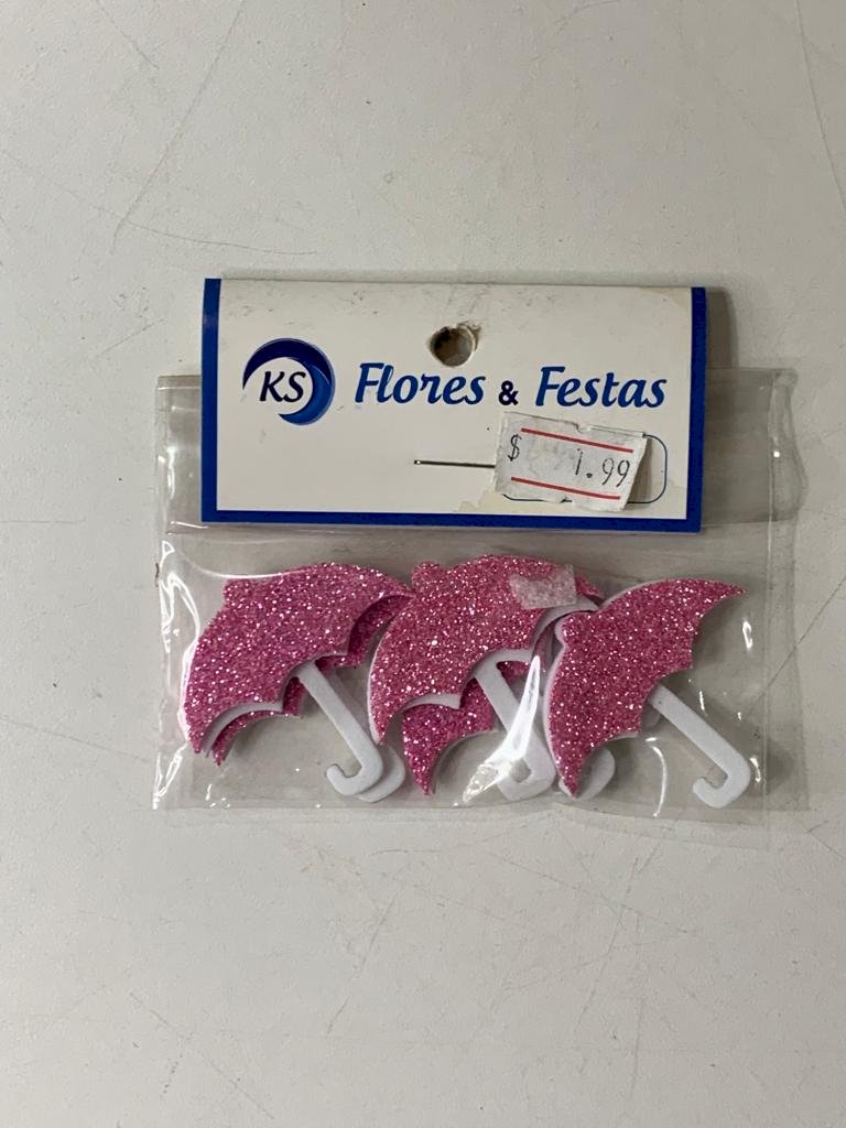 APLIQUE EVA GUARDA CHUVA ROSA C/5 520585