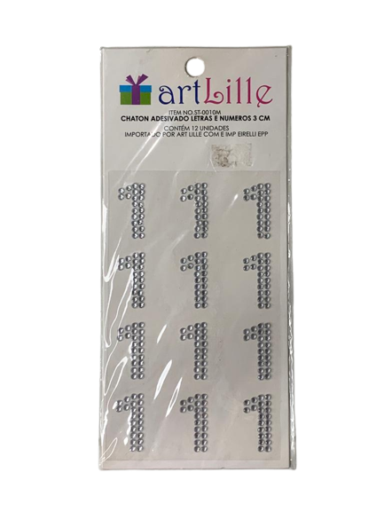 CHATON ADESIVADO LETRAS E NUMEROS 3MM ST0010M