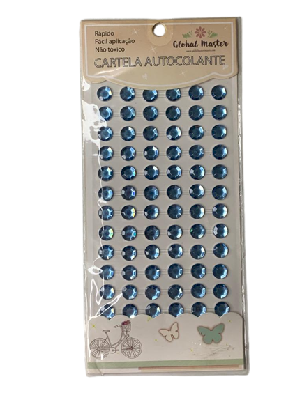 CARTELA ADESIVA 10MM STRASS CR101 601018