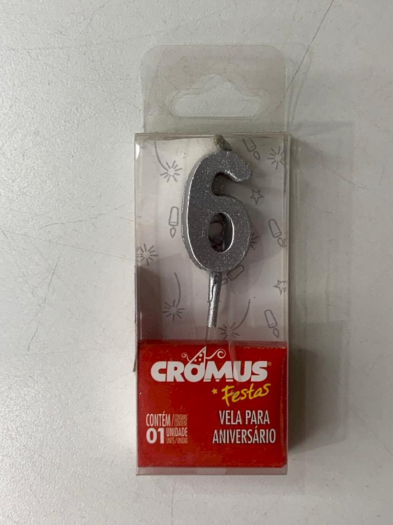 VELA MINI N6 METALIZADO PRATA 29002059
