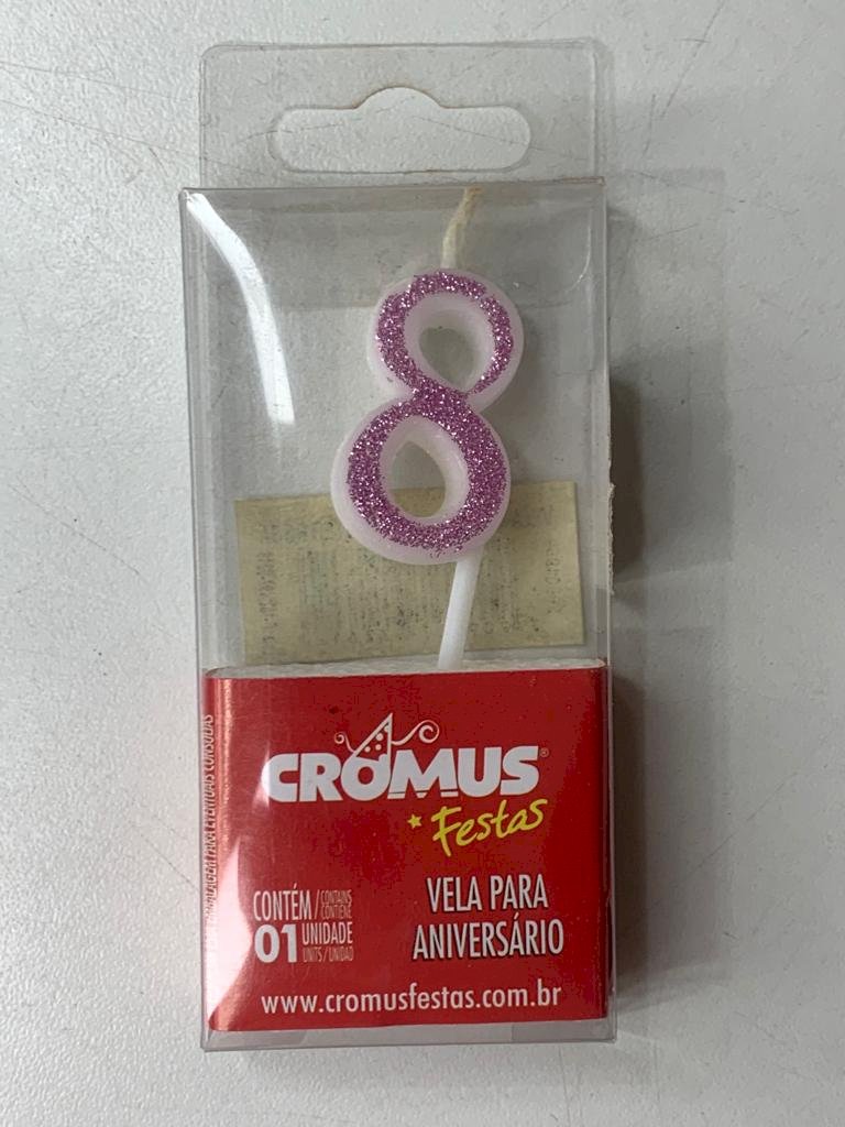 VELA MINI N8 PURO GLITTER ROSA 29001959