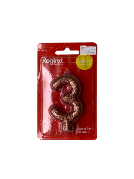 VELA ANIVERSARIO N3 CINTILANTE OURO ROSE 744822