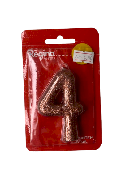 VELA ANIVERSARIO N4 CINTILANTE OURO ROSE 744839