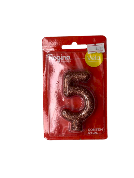 VELA ANIVERSARIO N5 CINTILANTE OURO ROSE 744846