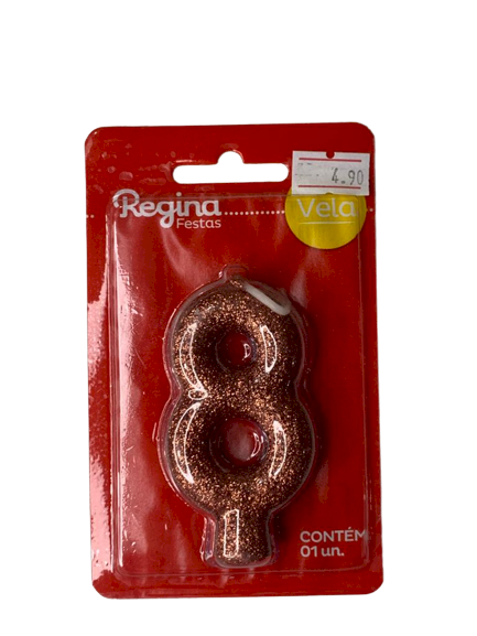 VELA ANIVERSARIO N8 CINTILANTE OURO ROSE 744877