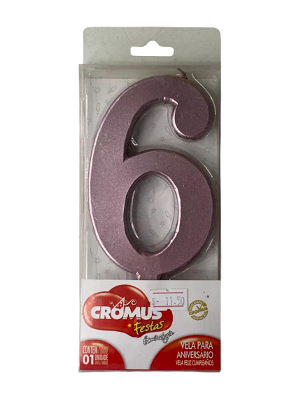 VELA GRANDE N.6 METALIZADO ROSA 29001012