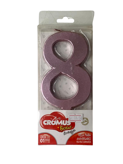VELA GRANDE N.8 METALIZADO ROSA 29001014