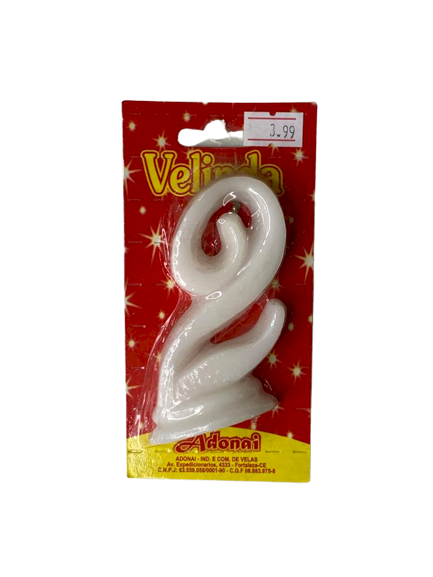 VELA MANUSCRISTO NUMERO 2 BRANCO 202630