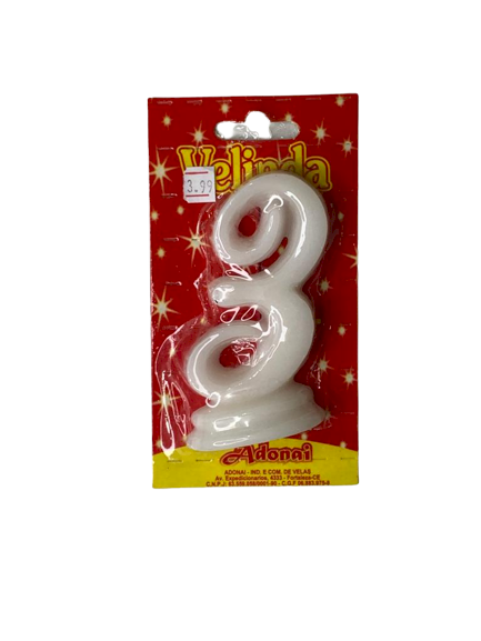 VELA MANUSCRISTO NUMERO 3 BRANCO 202647