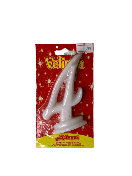 VELA MANUSCRISTO NUMERO 4 BRANCO 202654