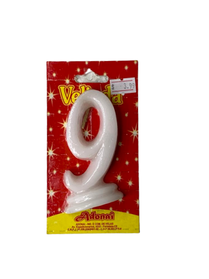 VELA MANUSCRISTO NUMERO 9 BRANCO 202708