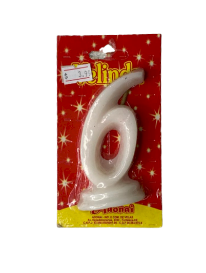 VELA MANUSCRISTO NUMERO 6 BRANCO 202678
