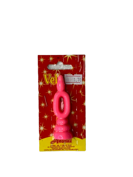 VELA POP NUMERO 0 ROSA 195109