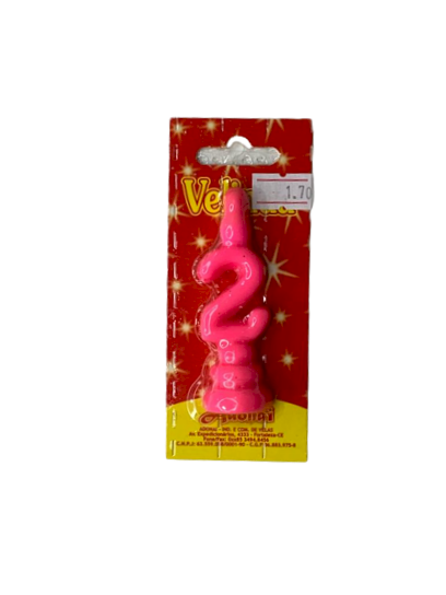 VELA POP NUMERO 2 ROSA 195024