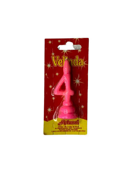 VELA POP NUMERO 4 ROSA 195048