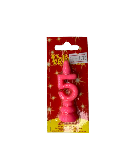 VELA POP NUMERO 5 ROSA 195055