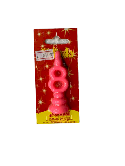 VELA POP NUMERO 8 ROSA 195086
