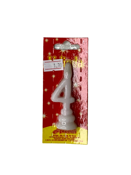 VELA POP NUMERO 4 BRANCO 194942