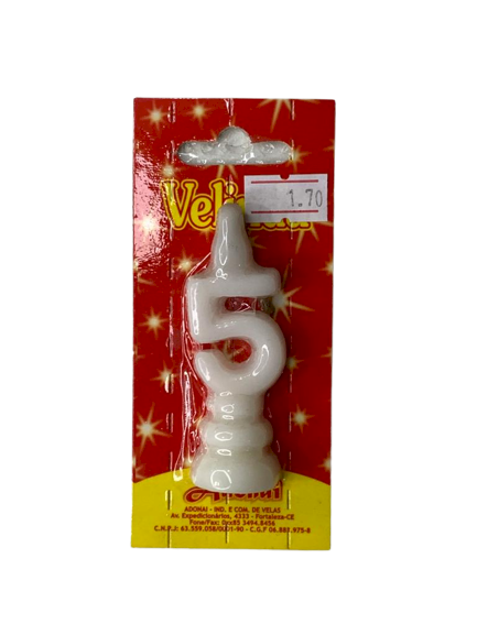 VELA POP NUMERO 5 BRANCO 194959