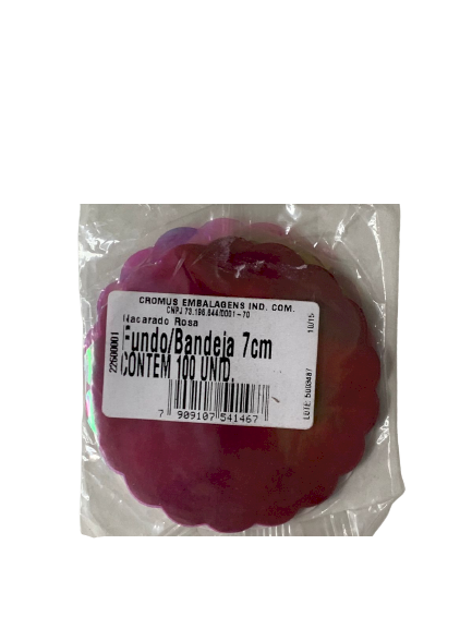 FUNDO P/BANDEJA NACARADO ROSA 7CM C/100 22600001