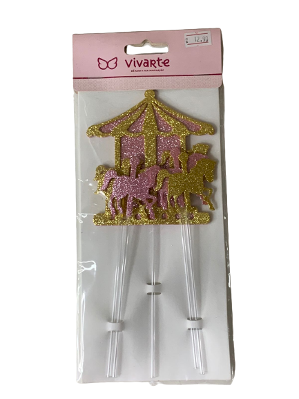 TOPO PALITO CARROSSEL KIT 5PC  EVA RS/DO 15CM 2282 393521