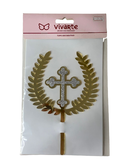 TOPO DECORATIVO BATIZADO CRUZ ACE/EVA GLIT 19CM 331 152968