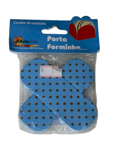 PORTA FORMINHA POA AZUL C/BOLINHA MARROM