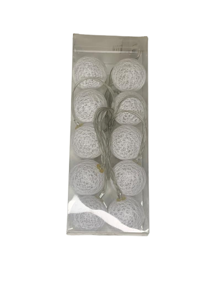 CORDAO DE LUZ BOLINHAS LED BRANCO Q17175 171750
