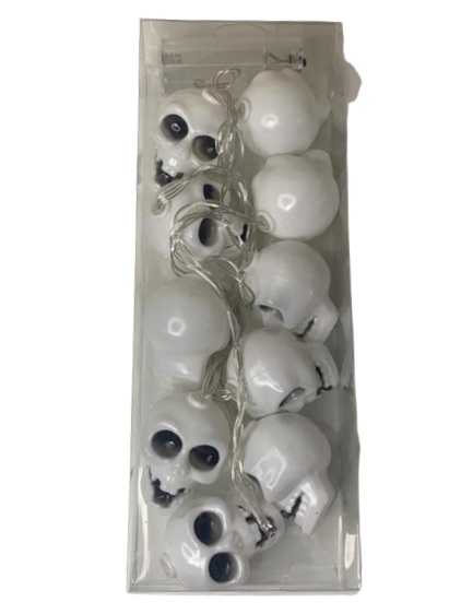 ENFEITE HALLOWEEN FIO D LED 2MT C/10 LUZES MOD CRANIO 011960