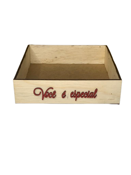 BANDEJA 20X20X5CM C/FRASE APLICADA CRUA 555396