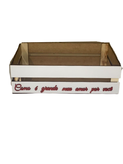CAIXOTE 28X18X8CM C/FRASE MDF LAM BCO 562158