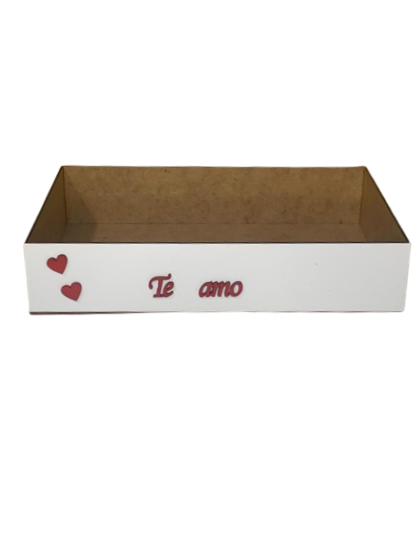 BANDEJA MDF BCO 30X20X6CM C/FRASE 577060