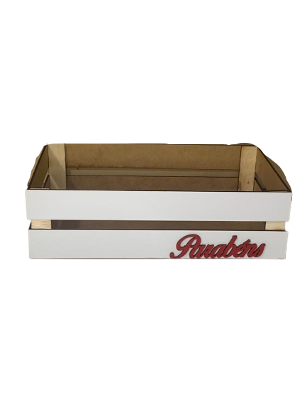 CAIXOTE 28X18X8CM C/FRASE MDF LAM BCO 562158