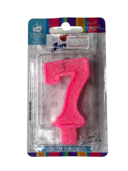 VELA ANIVERS BIG NUMERO N.7 ROSA 107431