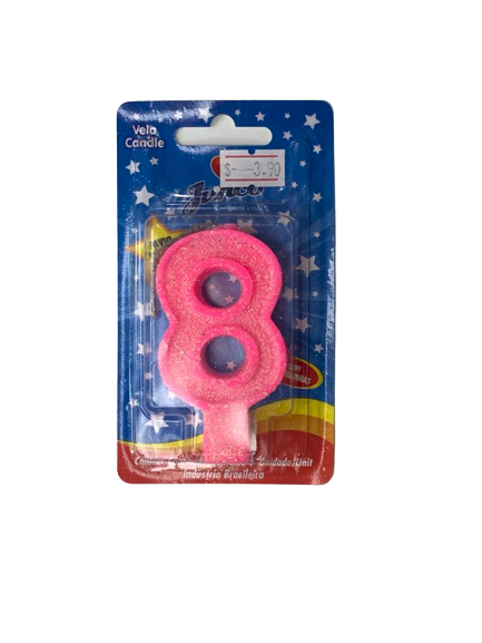 VELA ANIVERS BIG NUMERO N.8 ROSA 107448