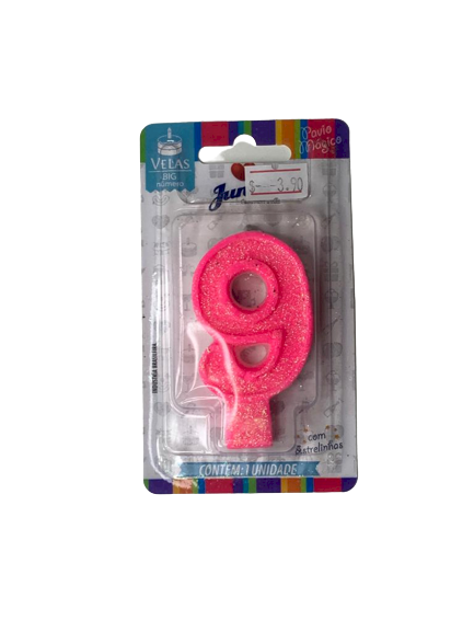 VELA ANIVERS BIG NUMERO N.9 ROSA 107455