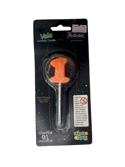 VELA NUMERO CITRUS LARANJA N1 101459