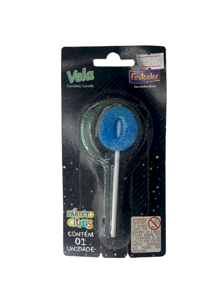 VELA NUMERO CITRUS AZUL N0 101438