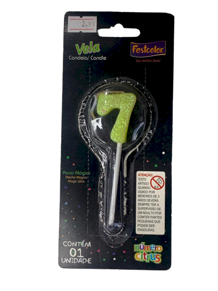 VELA NUMERO CITRUS AMARELO N7 101475
