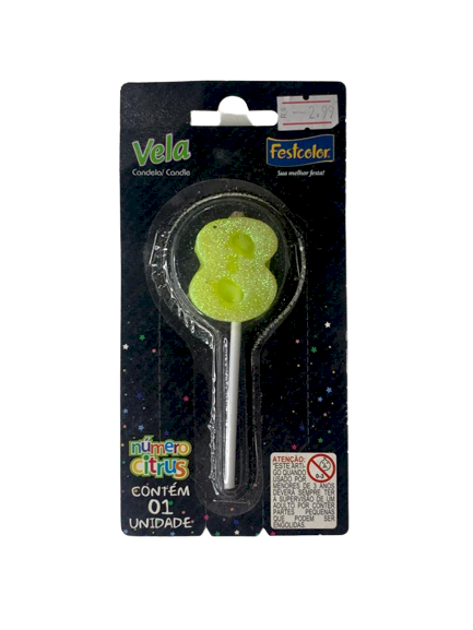 VELA NUMERO CITRUS AMARELO N8 101476