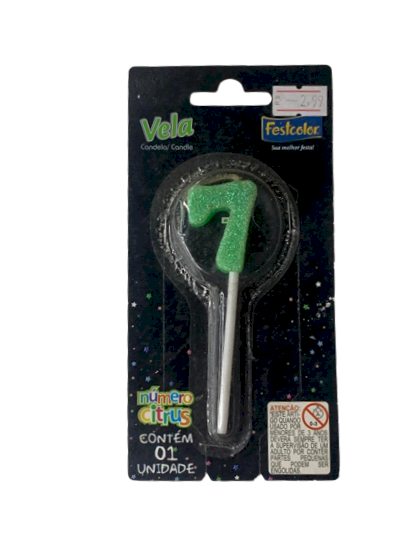 VELA NUMERO CITRUS VERDE N7 101455